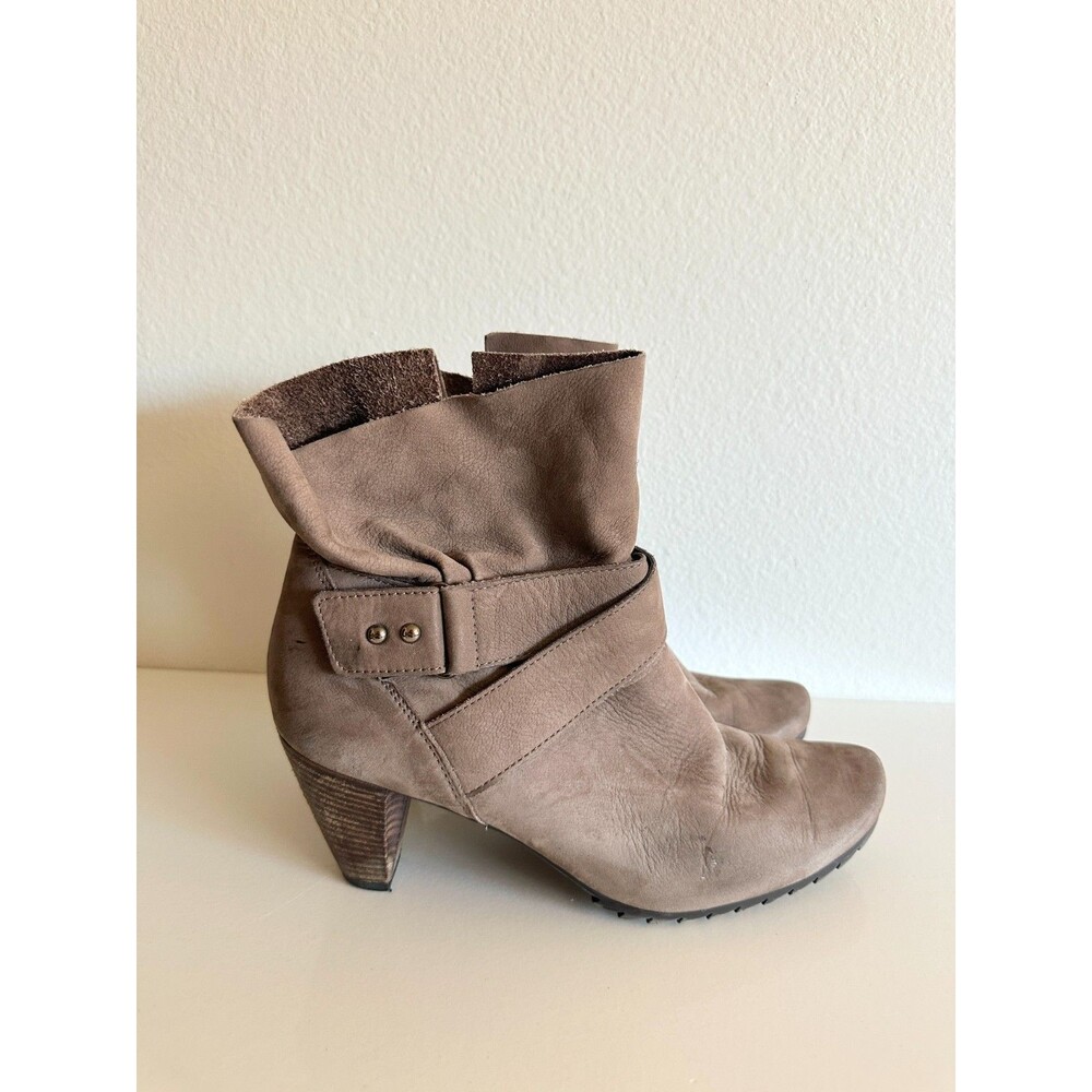 Paul Green Women’s Naomi Suede Ankle Boots Buckle Taupe Tan City School Size 5.5 - Picture 4 of 11